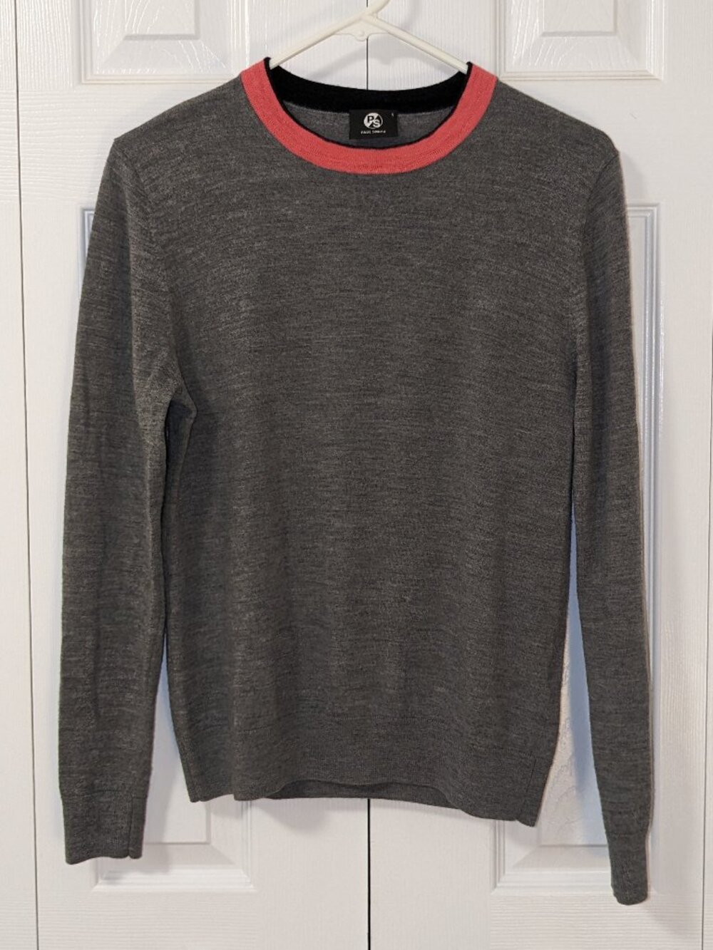 Paul Smith Merino Wool Crew Sweater Women Small Long Sleeve Gray Minimalist Luxe
